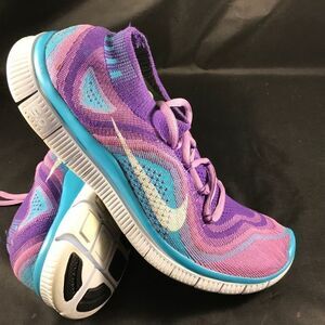 NIKE FLYKNIT FREE 5.0 Blue Purple Pink 10.5 US